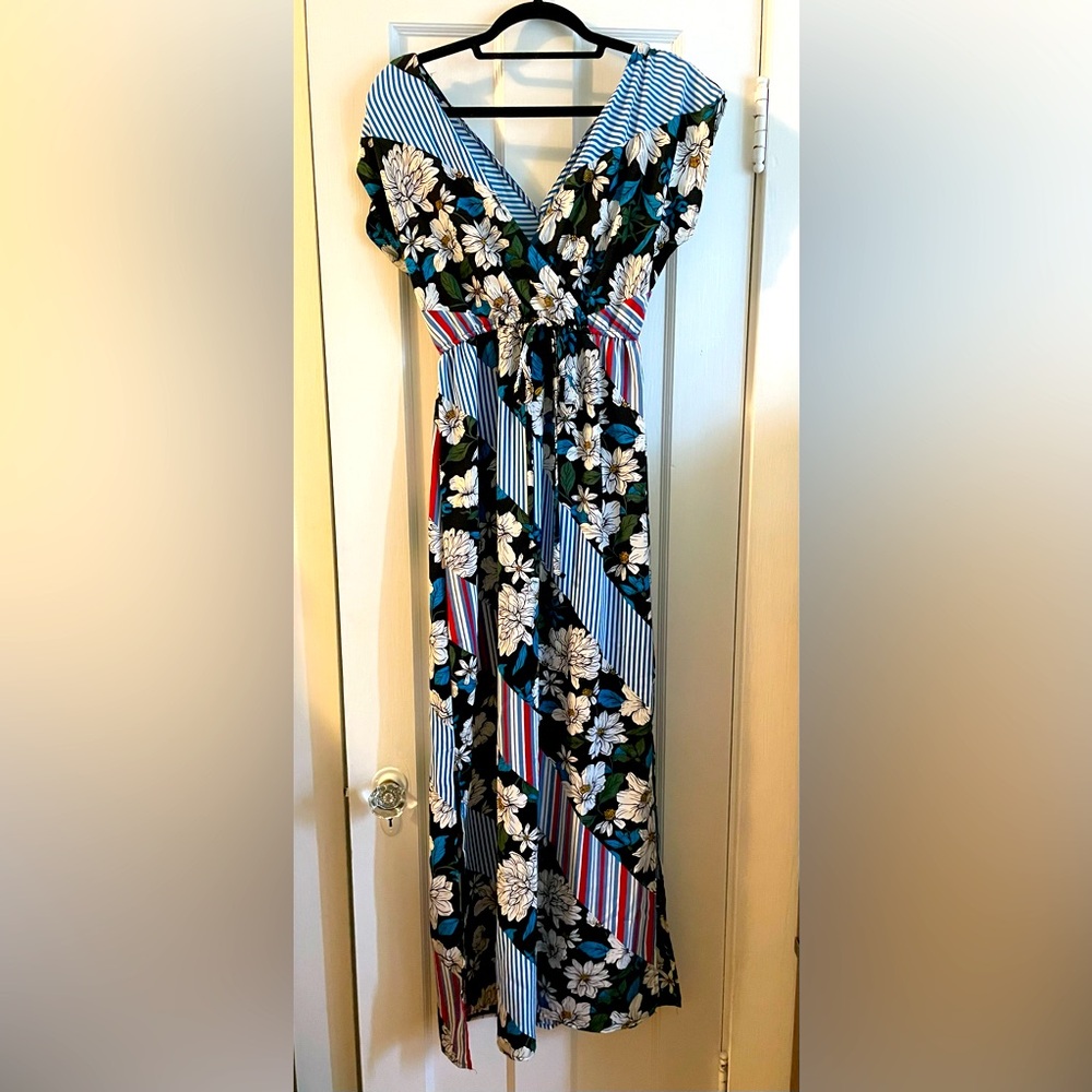 Really Pretty Bobeau Maxi Dress Colorful Print Size Small